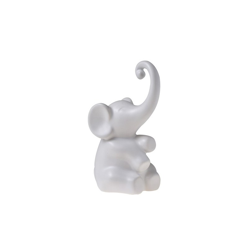 Διακοσμητική φιγούρα ελεφαντας καθιστός λευκό-1405-1816