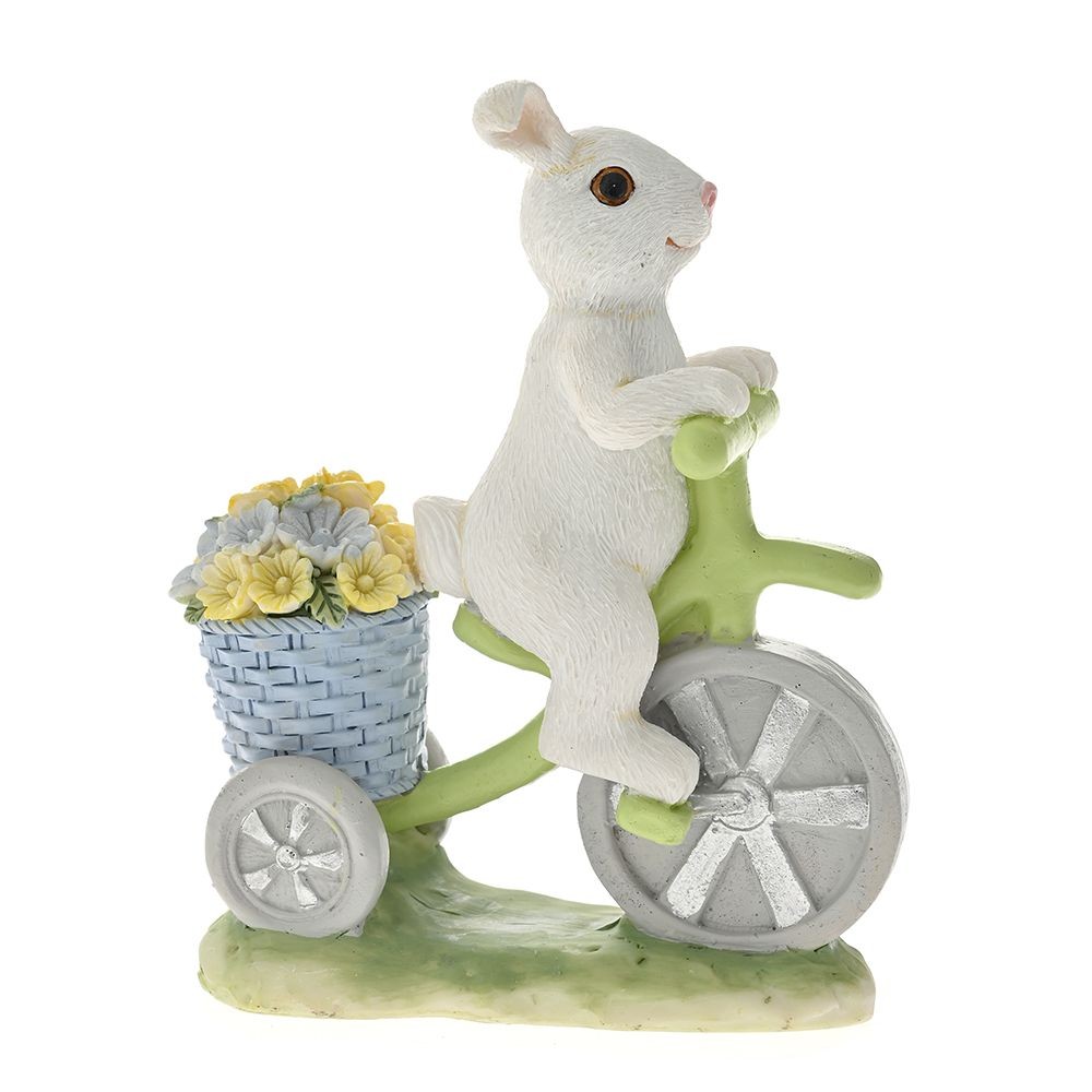 POLYREZIN HARE ON A BICYCLE 10.5x5.5x13CM