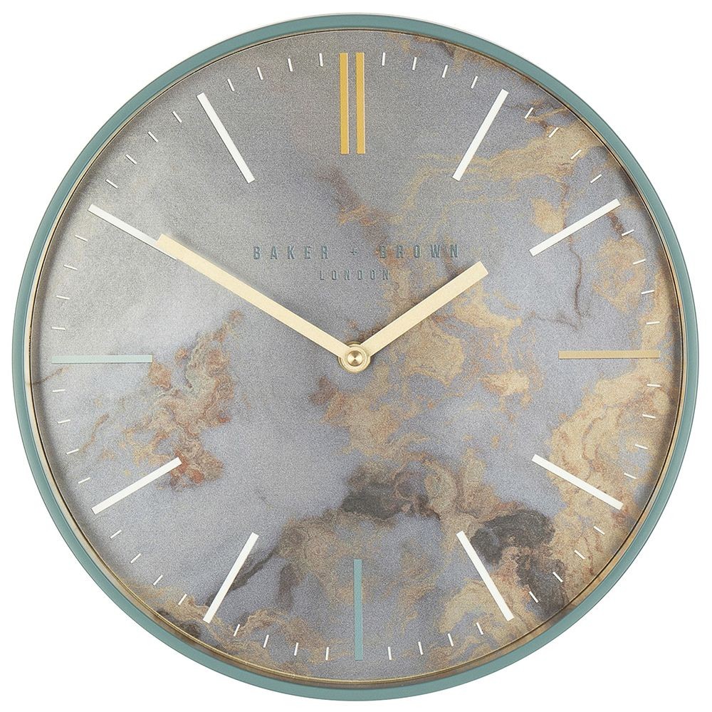 WALL CLOCK 30CM GRAY WITH GOLDEN SPLASHES