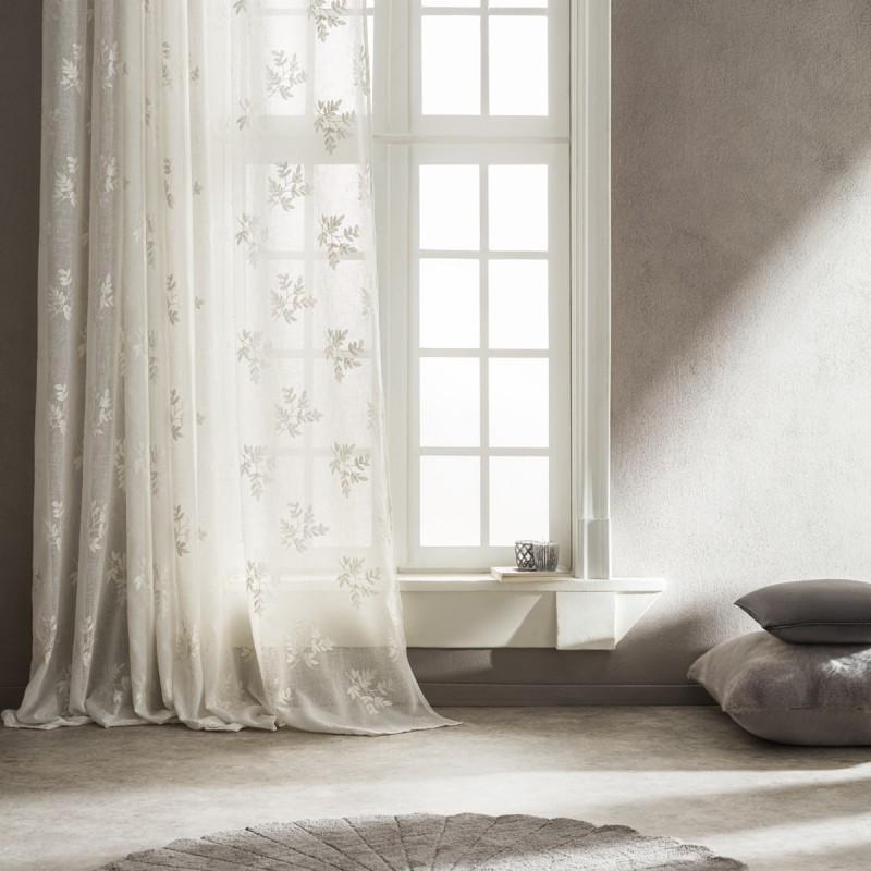 CURTAIN WITH CORD 140X280CM GOFIS HOME LEAF OFF WHITE 532/05