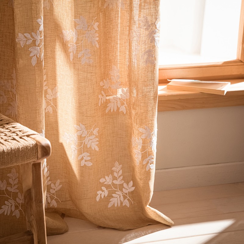 CURTAIN WITH CORD 140X280CM GOFIS HOME LEAF JUTE 532/36